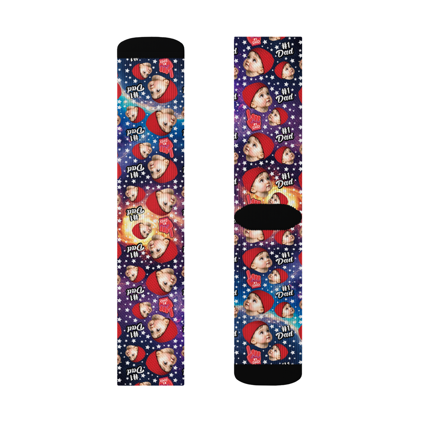 Custom Novelty Face Socks - All Stars Dad