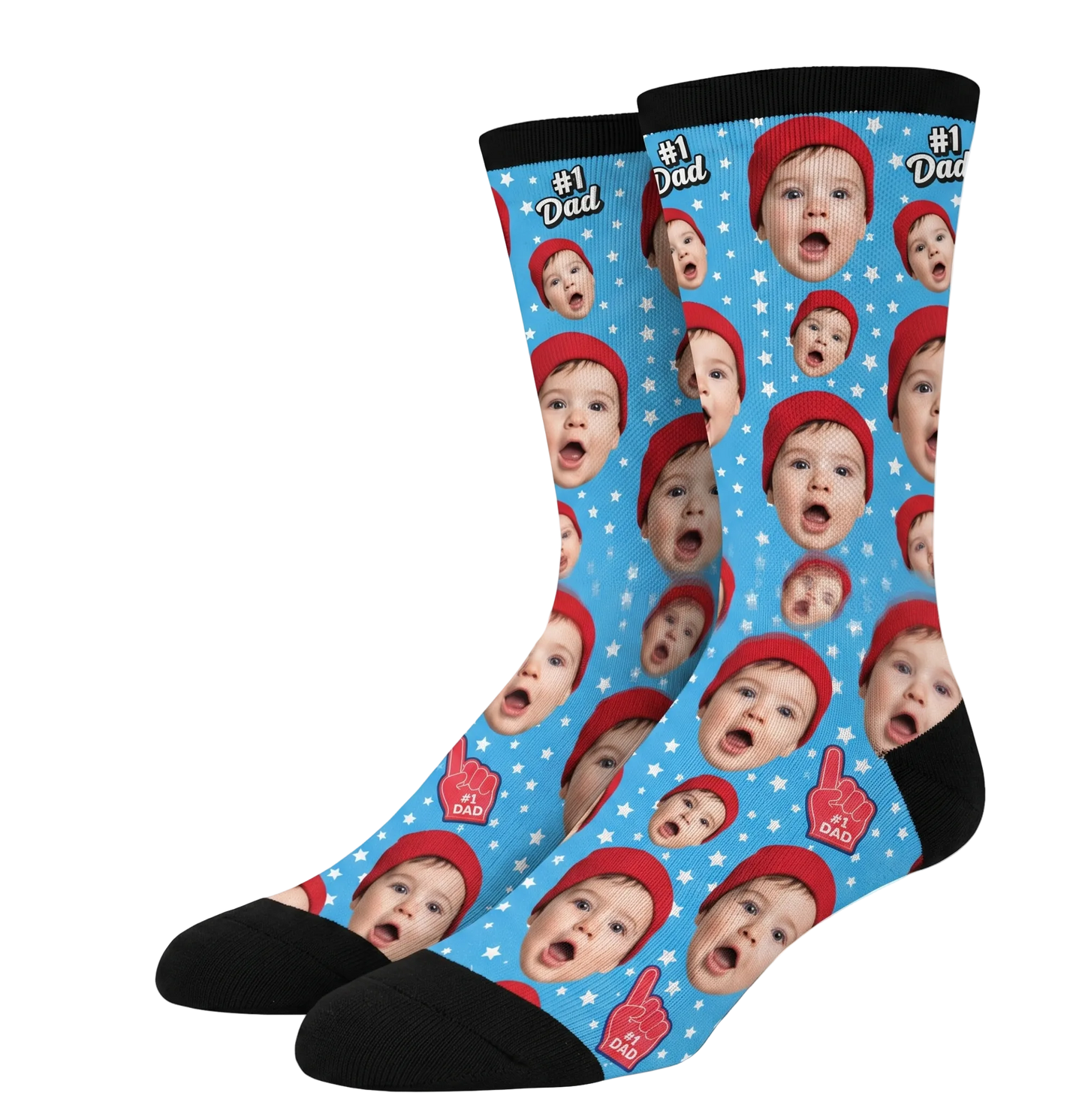Custom Novelty Face Socks - All Stars Dad