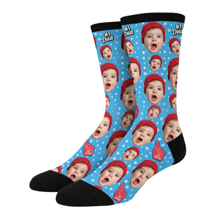 Custom Novelty Face Socks - All Stars Dad