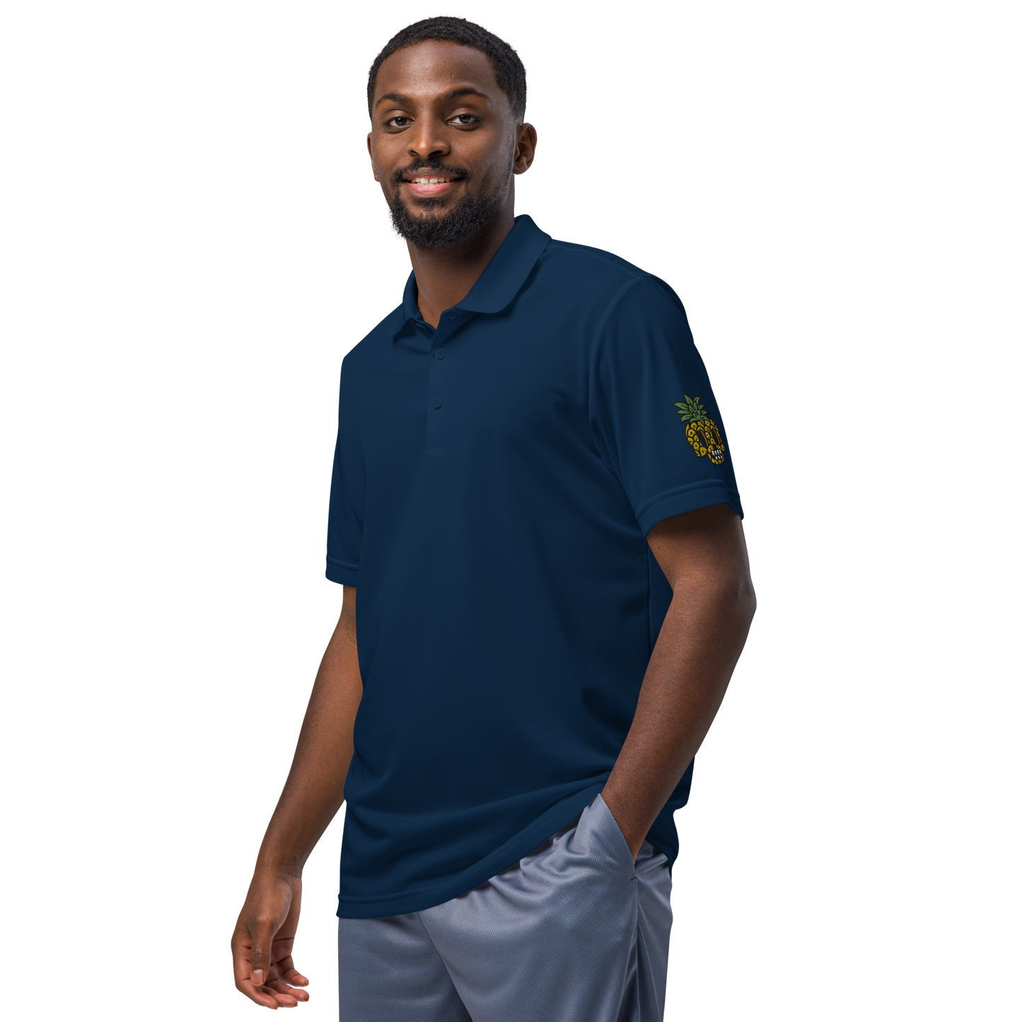 Nine8Twelve Pineapple SkullToon Adidas Sport Polo