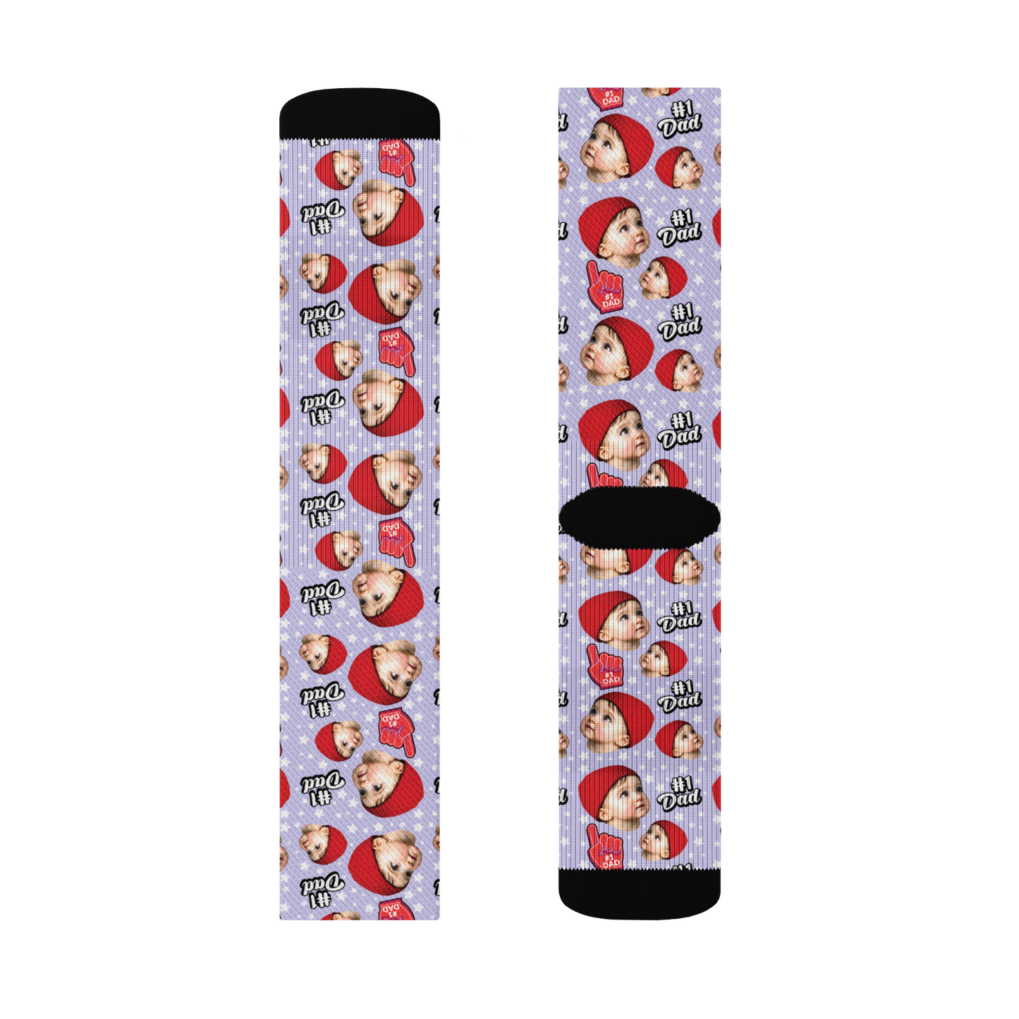 Custom Novelty Face Socks - All Stars Dad