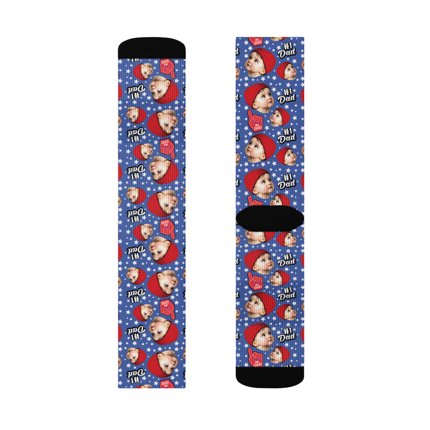 Custom Novelty Face Socks - All Stars Dad