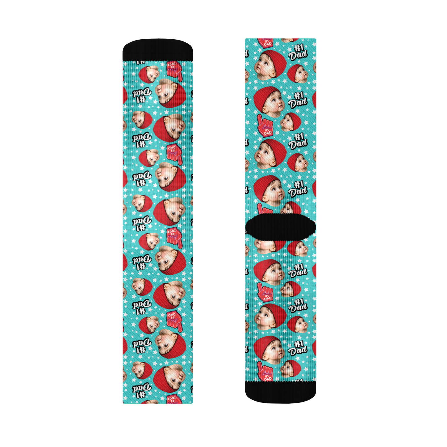 Custom Novelty Face Socks - All Stars Dad