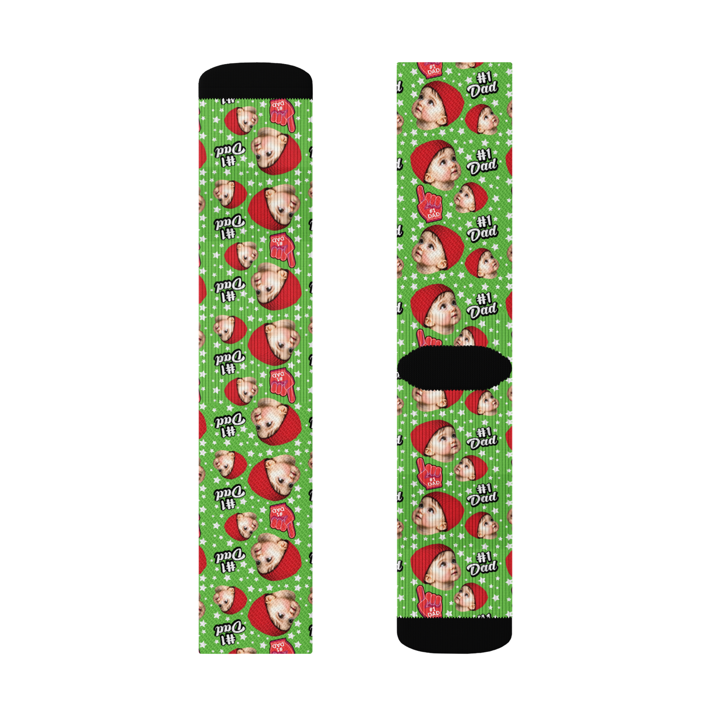 Custom Novelty Face Socks - All Stars Dad