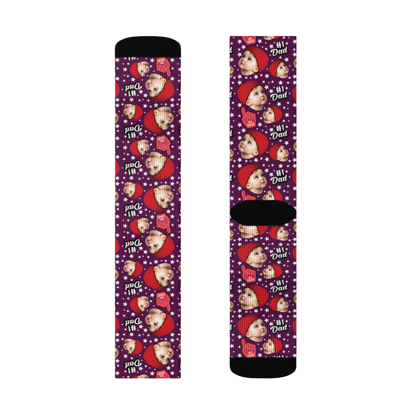 Custom Novelty Face Socks - All Stars Dad