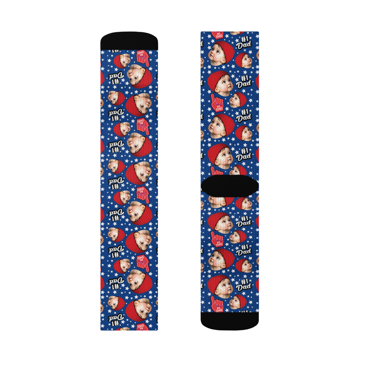 Custom Novelty Face Socks - All Stars Dad