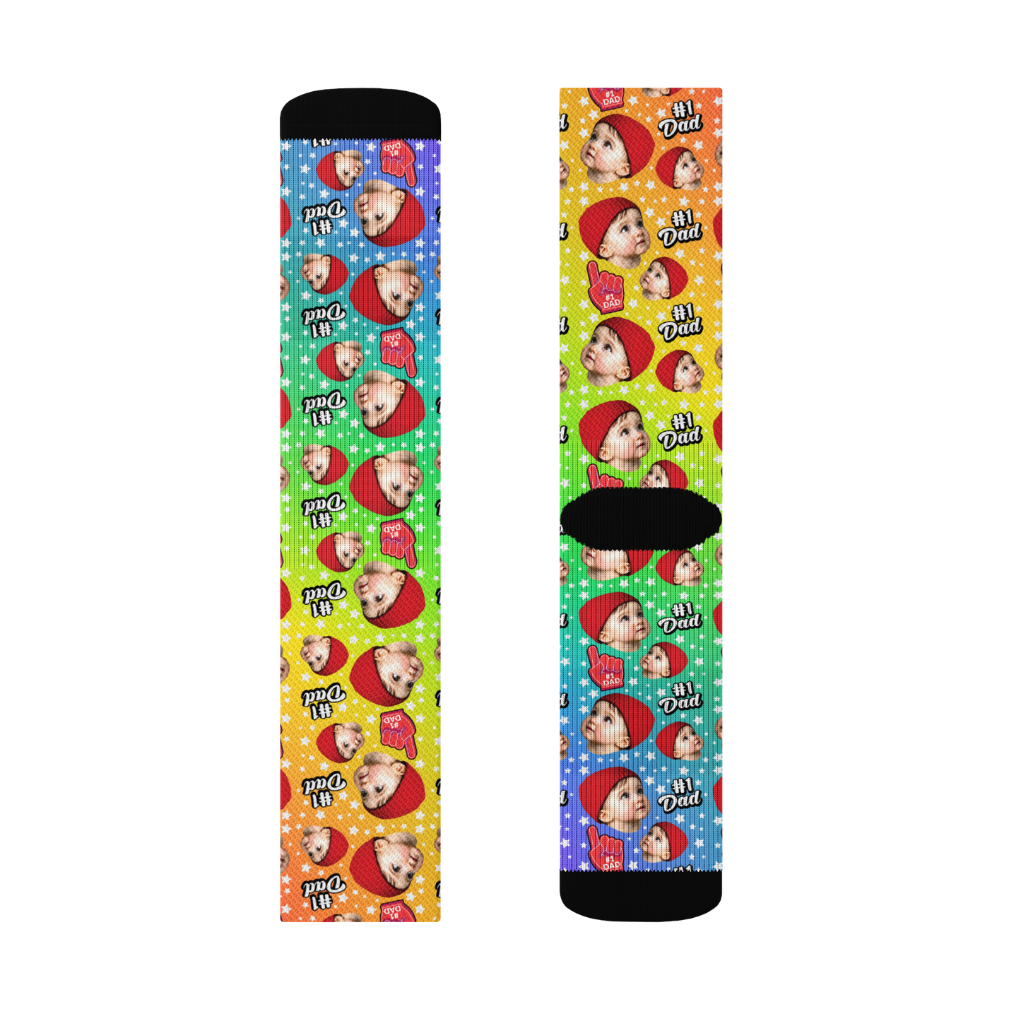 Custom Novelty Face Socks - All Stars Dad