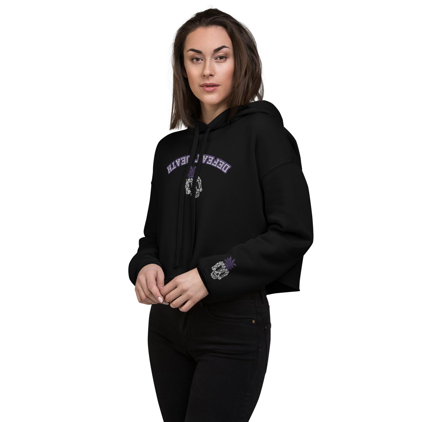 Nine8Twelve Ladies' Defeat Death Crop Hoodie