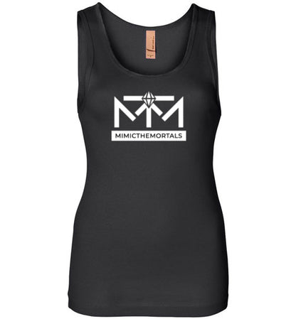 White Mimicthemortals Text Ladies Tank