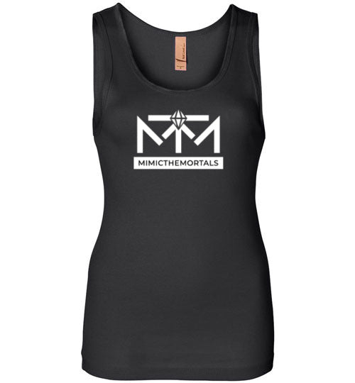 White Mimicthemortals Text Ladies Tank