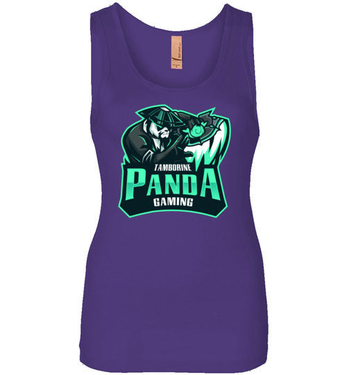 Tamborine Panda Gaming Logo Ladie's Tank