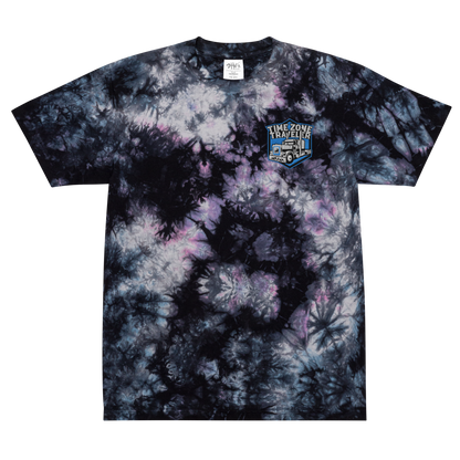 TimeZone Traveler Embroidered Oversized Tie-Dye Tee