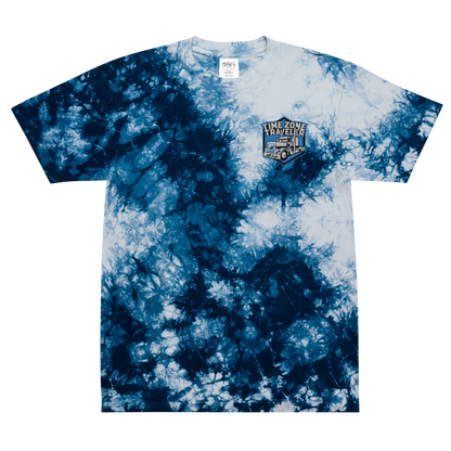 TimeZone Traveler Embroidered Oversized Tie-Dye Tee