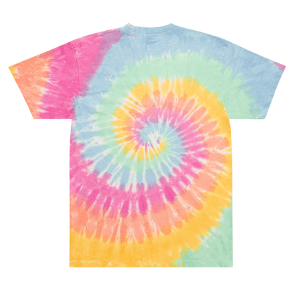 TimeZone Traveler Embroidered Oversized Tie-Dye Tee