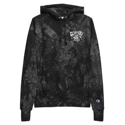 SliickTV Embroidered Champion tie-dye hoodie